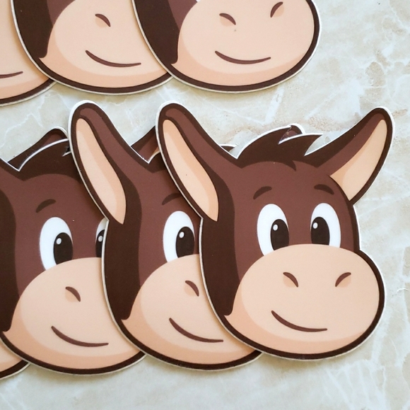 x9 Cute Donkey Vinyl Sticker Waterproof High Quality - Picture 3 of 7
